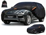 Kayme 7 Layers SUV Car Cover Custom Fit for Porsche Cayenne (2002-2025) Waterproof All Weather for Automobiles, Outdoor Full Cover Rain Sun UV Protection.Black