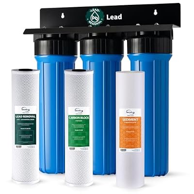 iSpring SGS-Tested Lead Removal Whole House Water Filter System, Reduces Sediments, Chlorine, and up to 99% Lead, Model: WGB32B-CPB