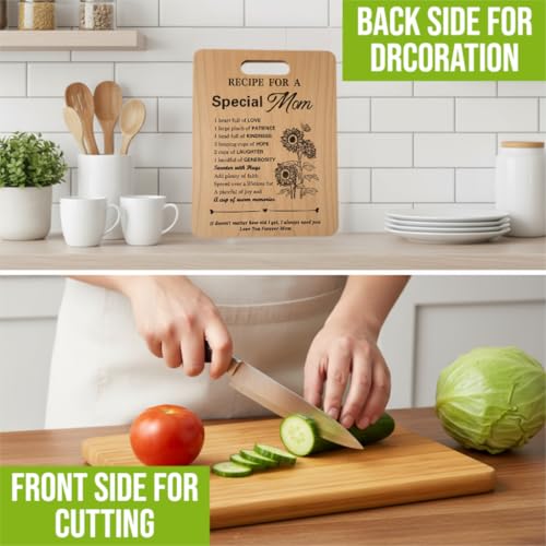 Mom Birthday Gifts Mother Cutting Board Gift, Presents for Mom Bamboo Cutting Board Perfect Mother's Day, Birthday, Thanksgiving, Christmas Gift for Mom Kitchen Decor by femhameven - Used condition - Image 2