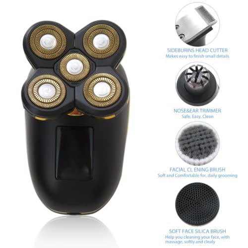 Electric Shaver Rotary Rechargeable Electric Razor Beard Trimmer Shaving Machine For Men Beard Razor Wet-Dry Waterproof #TOP4