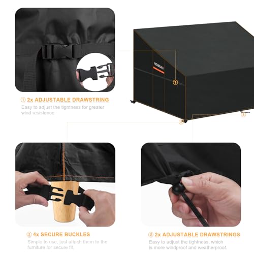 Miniatura 5 de Heimuni Funda Para Sofá Exterior Funda Sofa 3 Plazas, Fundas Para Sofá De Jardin Impermeable Anti-Uv Fundas Protectora Muebles Jardin Cubierta Sofa Exterior Resistentes Al Desgarro 225x99x80 40cm