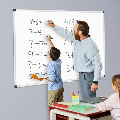 Image of XBoard Porcelain Magnetic Dry Erase Board 48 x 36 Inch, Porcelain Whiteboard Aluminium Frame & Marker Tray