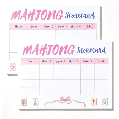 Litacimi 2 Pack American Mahjong Score Card 40 Sheets/Pack