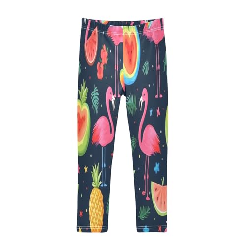 Toddler Girls Leggings Printed Yoga Pants Leggings Love Peach Flamingo for Kids