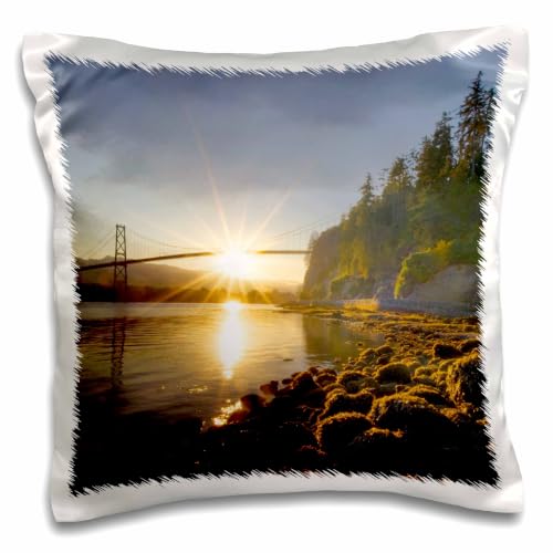 3dRose Lions Gate Bridge, Stanley Park, British Columbia-CN02 PCL0171 - Paul Colangelo 16x16 inch Pillow Case