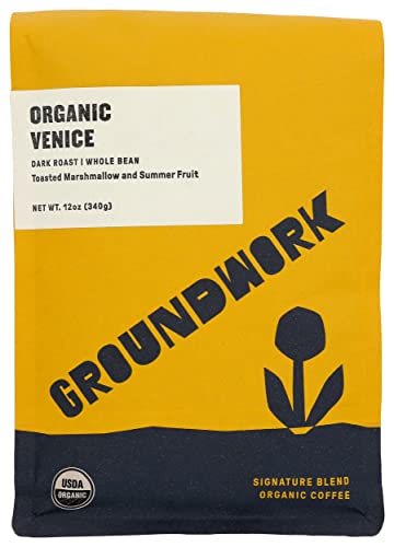 Groundwork Certified Organic Whole Bean Coffee, Venice Blend, 12 Oz Bag #TOP13