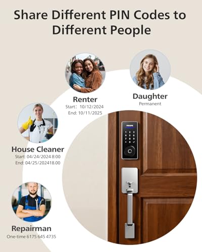 Image of Philips Wi-Fi Smart Lock with Handle, Keyless Entry Keypad Door Lock with Handle, Front Door Deadbolt Set with WiFi Gateway, App Control, Fingerprint Unlock, PIN Code Unlock, Auto Locking