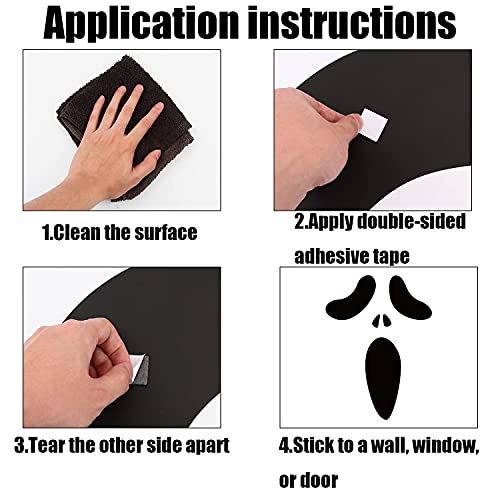 Lomimos Halloween Door Sticker,Black Ghost Window Wallpaper For Decoration Indoor Outdoor Party Haunted House Supplies #TOP5