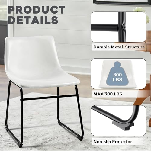 Image of Waleaf Dining Chairs Set of 4, 18 inch Faux Leather Counter Height Bar Stools