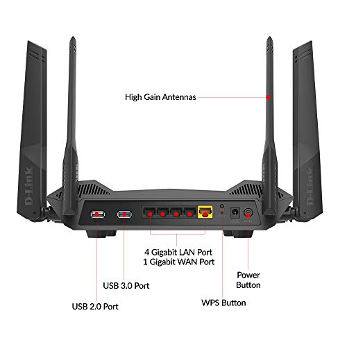 D-Link Wifi 6 Router Ax4800 Mu-Mimo Voice Control Compatible With Alexa & Google Assistant, Dual Band Gigabit Gaming Internet Network (Dir-X4860-Us) #TOP6