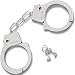Skeleteen Metal Handcuffs with Keys - Toy Police Costume Prop Accessories Metal Chain Hand Cuffs with Safety Release and Key Silver