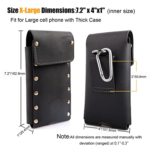 Topstache Leather Phone Holster - Universal Belt Holder for Samsung S23/S22 & iPhone 14 Pro/14 Users, Stylish and Secure Phone Protection, Compatible with Otterbox Case