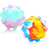Pop Ball Fidget Toy Push Bubble Toys 3D Squeeze Balls Portable Anti Stress Sensory Game (2 Pack)...