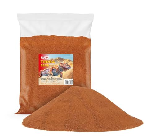 Happet Terrariensand 10kg Natursand für Wüstenreptilien & Wirbellose Tiere Sauber & Sicher, Ideal zum Graben & Naturverhalten, Bodengrund für Terrarium Geckos & Bartagamen, Natursubstrat Beige
