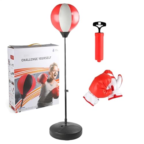 Saco de boxeo con guantes, juego de saco de boxeo de juguete, saco de boxeo ajustable, saco de boxeo con soporte, juego de saco de boxeo para niños, saco de boxeo para niños, saco de boxeo para