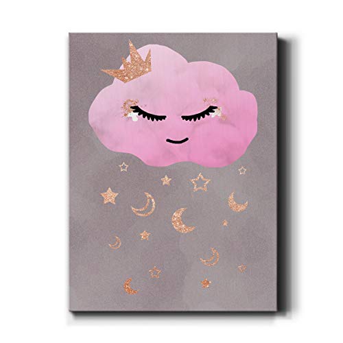 Renditions Gallery Cloudy Night Wall Art, Premium Gallery Wrapped Canvas Decor, Ready to Hang, 12 in H x 8 in W, Made in America Print