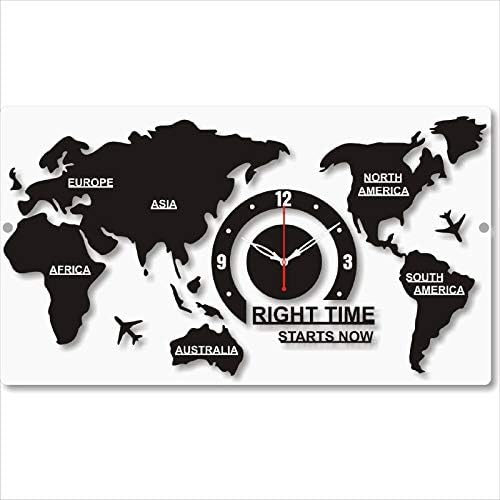 Rekha Fashion Hub Acrylic Stylish Fancy Wall Clock for Living Room/Bed Room/Kitchen Wall Clock for Home Decor (Map)
