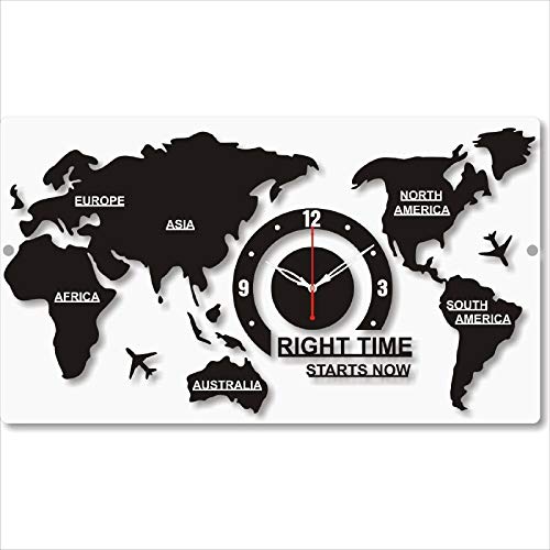 THE 9192 Acrylic Stylish Fancy Wall Clock for Home (World map)