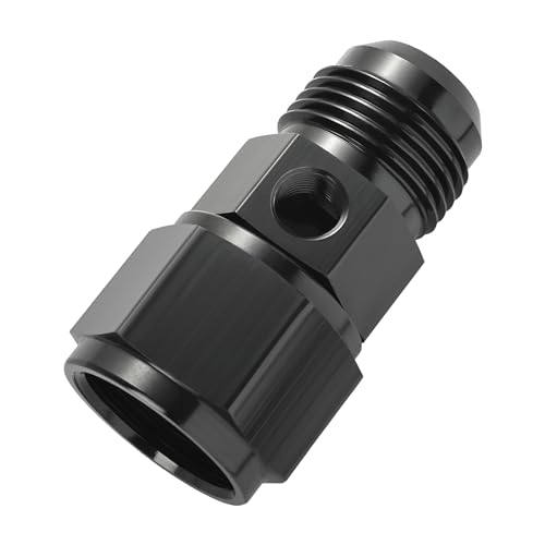 EVIL ENERGY 12AN Male Flare to -12 Female Swivel with 1/8" NPT Gauge Port Fuel Pressure Take off Fitting Adapter Aluminum by EVIL ENERGY - Used condition - US$18.99
