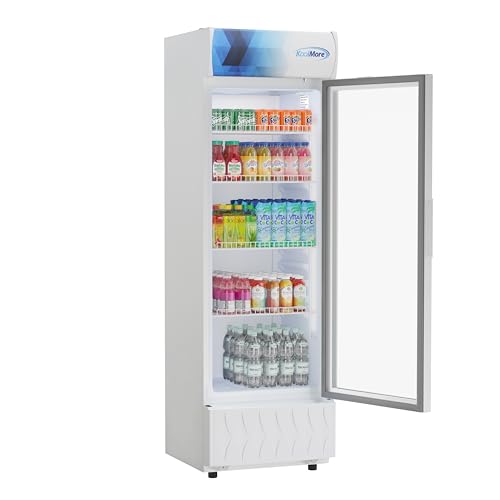 Image of KoolMore KM-MDR-9CPWH 22 in. One-Door Commercial Merchandiser Refrigerator in White, 9 cu. ft. ETL Listed for Safety and Sanitation