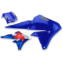 Cycra Powerflow Radiator Shrouds With Air Box Cover Blue Compatible With 14-18 YAMAHA YZ250F
