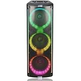 TOPTECH AL-310 3 * 10'' Woofer Portable Bluetooth Speaker with Disco Light,Blazing Powerfuk Sound,Precision-Tuned Bluetooth Stereo Sound, 10 Meters Wireless Range,for Home/Outdoor,Gift
