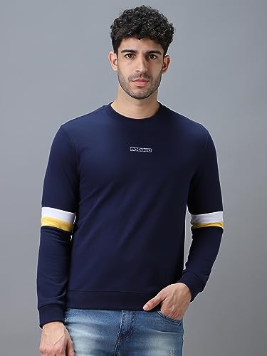 Image of Urbano Fashion Men's Cotton Color Block Sweatshirt