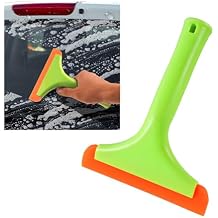 KVAEY Small Silicone Window Squeegee, 5.9 Inch Car Windshield Water Blade Squeegee with Non-Slip Handle, All-Purpose Cleaning Squeegee for Car Windshield, Window, Mirror Light Green