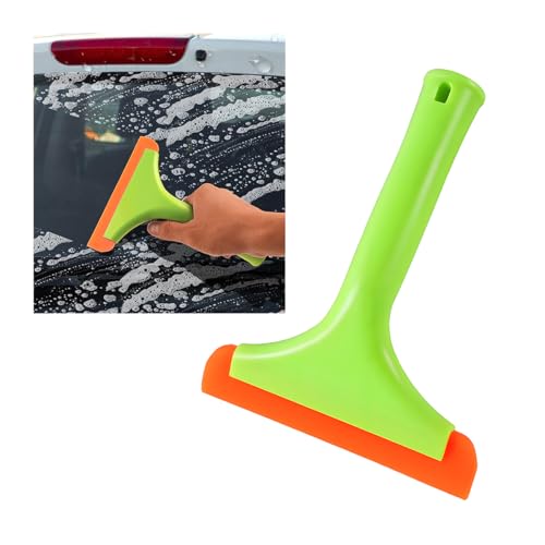 KVAEY Small Silicone Window Squeegee, 5.9 Inch Car Windshield Water Blade Squeegee with Non-Slip Handle, All-Purpose Cleaning Squeegee for Car Windshield, Window, Mirror (Light Green)