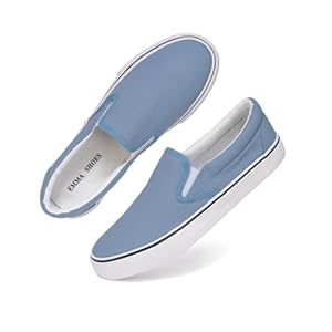 Emma Shoes Low-Top Slip Ons Women’s Fashion Sneakers Casual Canvas Sneakers for Women Comfortable Flats Breathable Padded Insole Slip on Sneakers Women Low Slip on Shoes