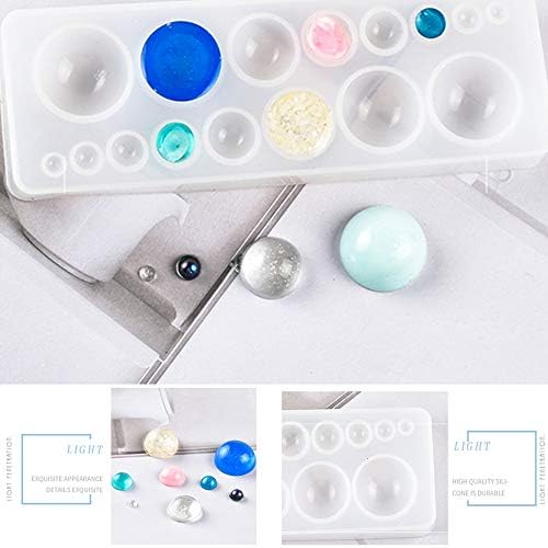 NA 2 Pcs Jewelry Casting Mold Jewelry Pendant Mould Resin Casting Mold Round Cabochons Gemstones Dome Epoxy Mold for DIY Gift Jewelry Necklace Pendant Craft Making