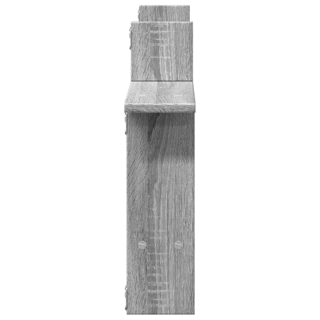 Juego de 2 estanterías de pared, color gris, 50 x 12 x 50 cm, material de madera, diseño moderno, robusto, para salón, pasillo y baño