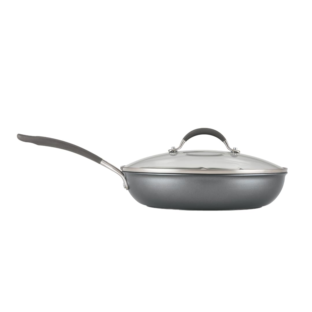 Circulon Scratch Defense Non Stick Frying Pan with Lid 30cm - Induction Frying Pan with Extreme Non Stick, Dishwasher & Oven Safe Cookware, Graphite Pewter Finish