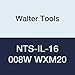 Walter Tools NTS-IL-16 008W WXM20 Carbide NTS Threading Inserts, Internal Thread, Full Profile, Whitworth (Pack of 10)