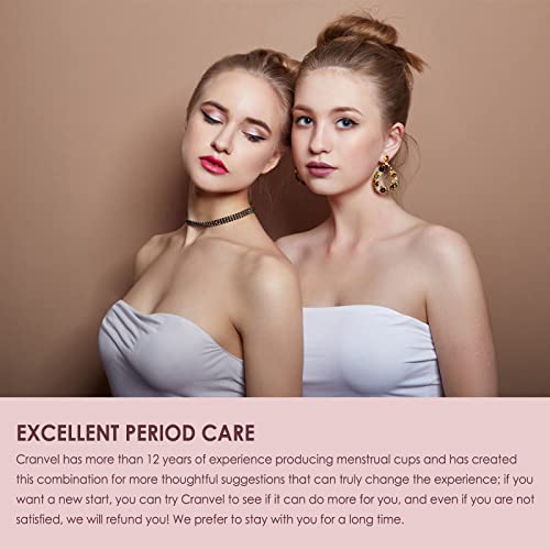 Cranvel Menstrual Cup | Small - Light To Heavy Menstruation Flow | Beginner Period Cups Reusable | Tampon And Pad Alternative | 12 Hour Wear Feminine Care Soft Cup (Small (Pack 0F 2)) #TOP6