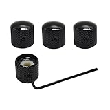 Material: Metall 4pcs Potiknöpfe Potiknob Lautstärkeregler-Taste mit Schlüssel für E-Gitarre/Bass - Schwarz