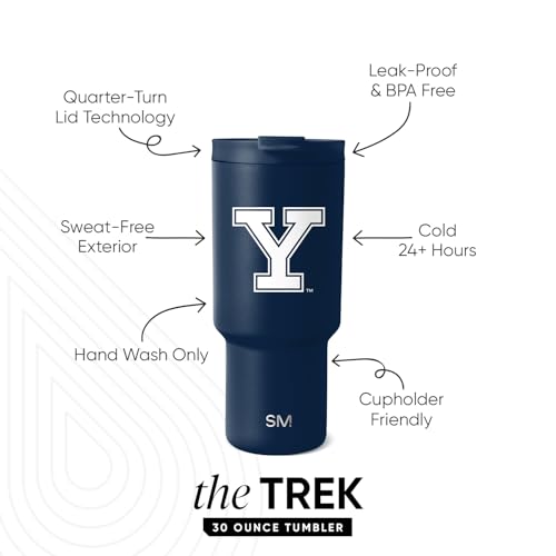 Image of Simple Modern Yale Bulldogs Tumbler with Straw | 30oz | Collegiate | Trek Officially Licensed Yale University Insulated Water Bottle, Travel Mug | Football Gift for Men, Dad, Him, Her