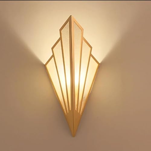 HPTHLY Wall Lamp, Nordic Led Fan-Shaped Iron Wall Lamp Corridor Decoration Background Bedroom Hotel Bedside Mirror Light