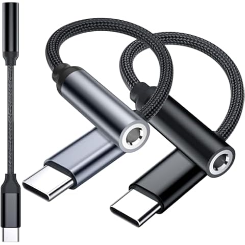 USB-C to 3.5 mm Headphone Jack Adapter for iPad 10, Headphone Adapter for iPhone 16 15 Pro Max, USB C to 3.5 mm Audio Adapter for Google Pixel 9, USB Type C to Aux Cord Adapter for Samsung S24 Ultra Cover