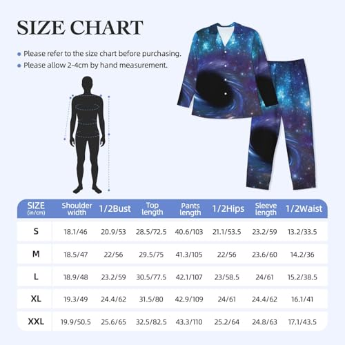 Pyjama manches longues homme imprimé galaxie contre nuits fraîches - 3