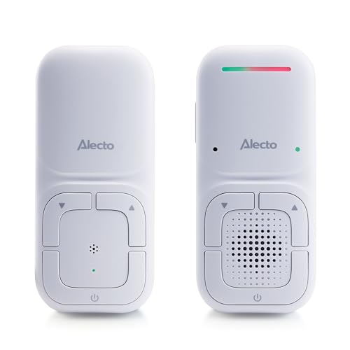 Alecto DBX130 DECT Audio-Babyphone - Full Eco-Modus, VOX-Funktion, 100% störungsfreie Verbindung, 300 m Reichweite, LED-Farbindikator, Gegensprechfunktion, modernes Design, lange Akkulaufzeit