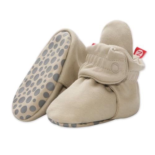 Zutano Unisex Organic Cotton Baby Booties With Gripper Soles, Khaki, ...