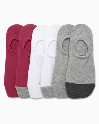 Image of Calvin Klein Womens No Show Socks - 6 Pack Lightweight Cotton Blend Invisible No Slip Sneaker Liners Athletic Socks for Women