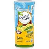 Crystal Light Lemon Decaf Iced Tea Natural Flavor Drink Mix, 12-Quart Canister (Pack of 6)