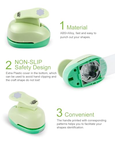 UCEC Stanzer Blume 1 Zoll (2,54 cm), Motivstanzer Blume M - Robuster Bastelstanzer für Kinder & Erwachsene, Lochstanzer Papier, Perfekt für Basteln, Scrapbooking, Karten