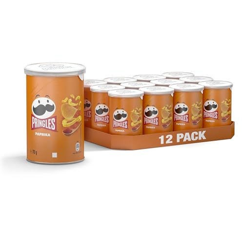 Pringles Paprika | Snack Salato al gusto di Paprika dolce | Vegetariano | Croccante Snack Salato | 12 Confezioni da 70g (12 x 70g)