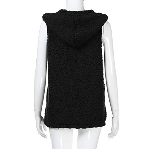 Chaleco de invierno para mujer sudadera con capucha abrigo negro M casual 5