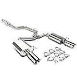 Auto Dynasty 4 Inches Dual Path Muffler Tip Catback Exhaust System Compatible with 1997-2005 Pontiac Grand Prix Chevy Impala Monte Carlo 3.8L 5.3L, Stainless Steel