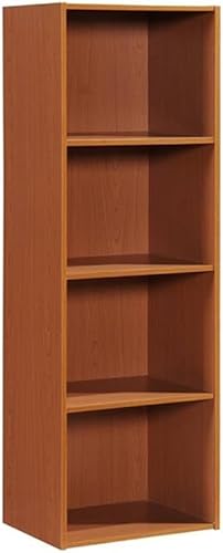 Pemberly Row Estantería de madera multiusos con cuatro estantes en acabado cereza