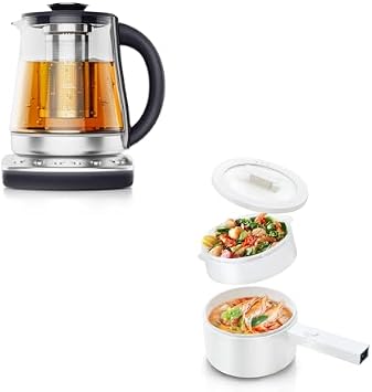 olayks. Electric Kettle With Infuser, 1.5L Hot Tea Maker With Temperature Control & Hot Pot Electric with Steamer Non-stick Portable Pot, Dual Power Multi-functional Electric Cooker